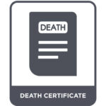 death certificate icon vector on white background, death certificate trendy filled icons from Law and justice collection